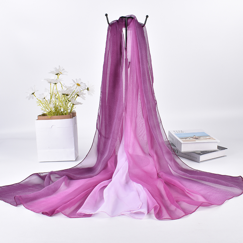 Silk Neck Scarf - 2023 Lente/Zomer Nieuwe Driekleurige Gradiënt Zijden