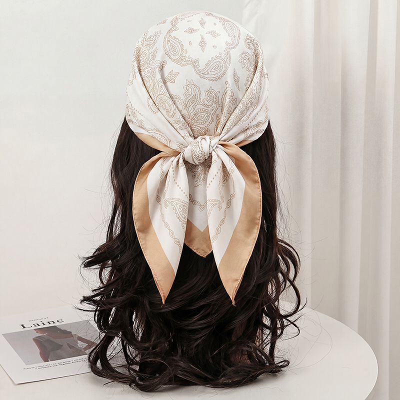 Vintage beige paisley print vi - Head Wrap Turban recensie en prijs